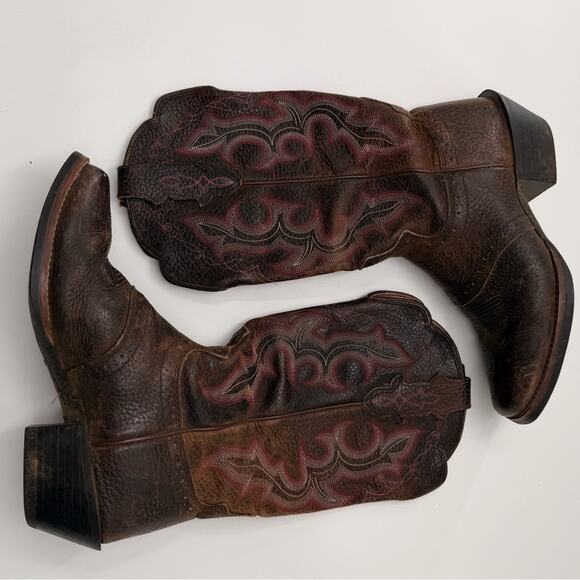 Justin Boots Shoes - Justin Boots Women’s QuickDraw Western Boots in Chocolate Brown Pink Stitching